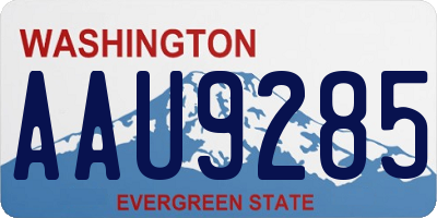 WA license plate AAU9285