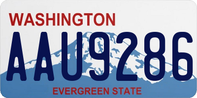 WA license plate AAU9286