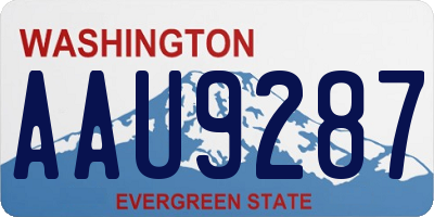 WA license plate AAU9287