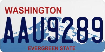 WA license plate AAU9289