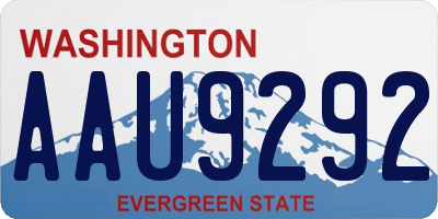 WA license plate AAU9292