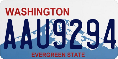 WA license plate AAU9294