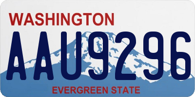 WA license plate AAU9296