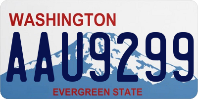 WA license plate AAU9299