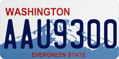 WA license plate AAU9300