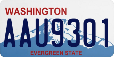 WA license plate AAU9301