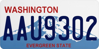 WA license plate AAU9302