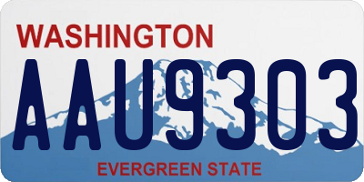 WA license plate AAU9303