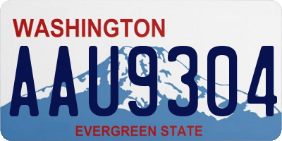 WA license plate AAU9304