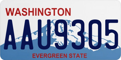 WA license plate AAU9305