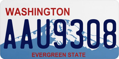 WA license plate AAU9308