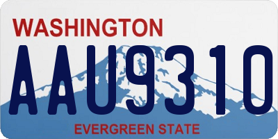 WA license plate AAU9310