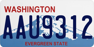 WA license plate AAU9312