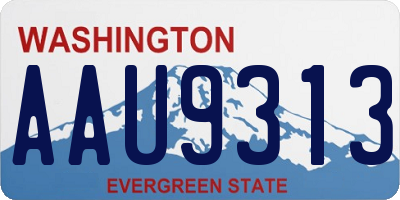 WA license plate AAU9313