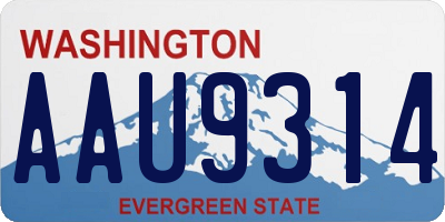 WA license plate AAU9314