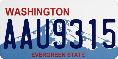 WA license plate AAU9315