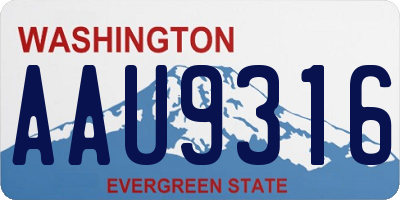 WA license plate AAU9316