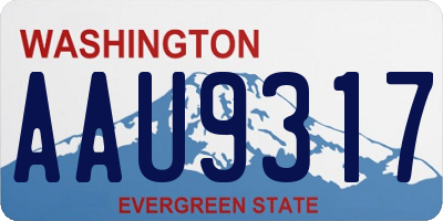 WA license plate AAU9317