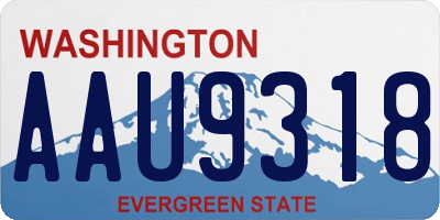 WA license plate AAU9318