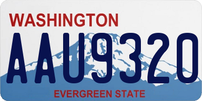 WA license plate AAU9320