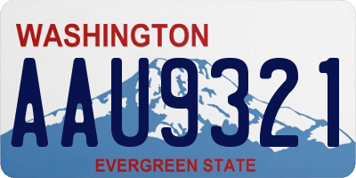 WA license plate AAU9321