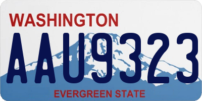 WA license plate AAU9323