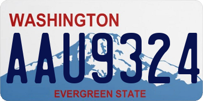 WA license plate AAU9324