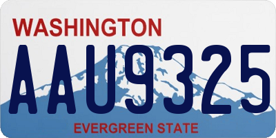 WA license plate AAU9325