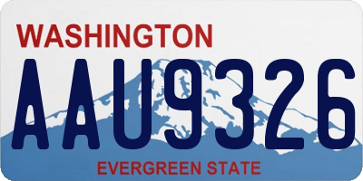 WA license plate AAU9326