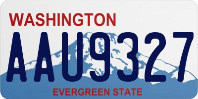 WA license plate AAU9327