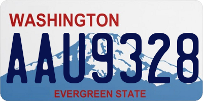 WA license plate AAU9328