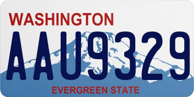 WA license plate AAU9329