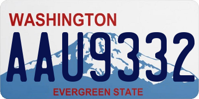 WA license plate AAU9332