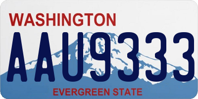 WA license plate AAU9333