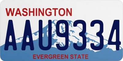 WA license plate AAU9334