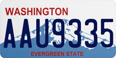 WA license plate AAU9335