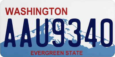 WA license plate AAU9340