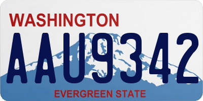 WA license plate AAU9342