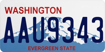 WA license plate AAU9343