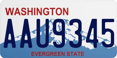 WA license plate AAU9345