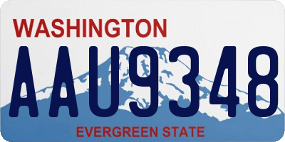 WA license plate AAU9348