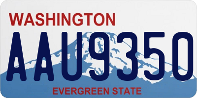 WA license plate AAU9350