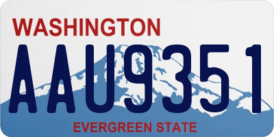 WA license plate AAU9351