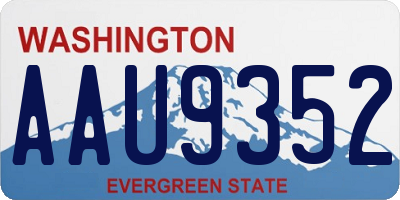 WA license plate AAU9352