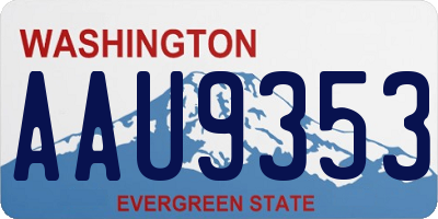 WA license plate AAU9353