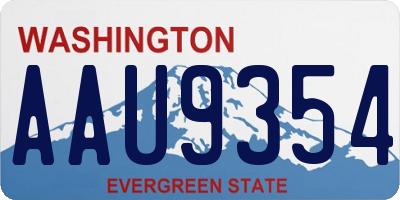 WA license plate AAU9354