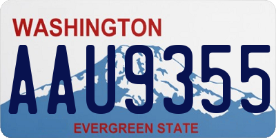 WA license plate AAU9355