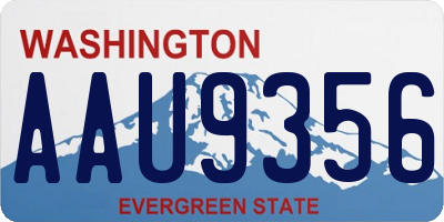 WA license plate AAU9356