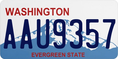 WA license plate AAU9357