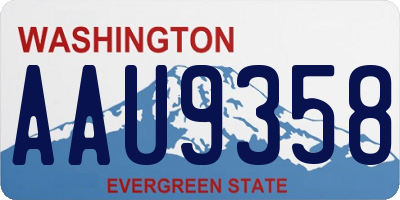 WA license plate AAU9358